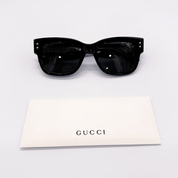 NEW GUCCI GG1217S 001, CAT EYE BLACK FRAME SUNGLASSES GUCCI - Picture 12 of 13